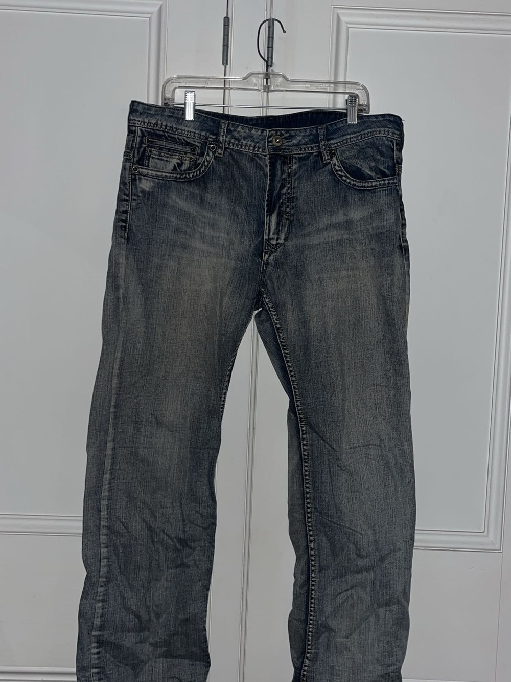 Men's Straight Jeans in Faded Charcoal Gray - Classic Straight Cut
